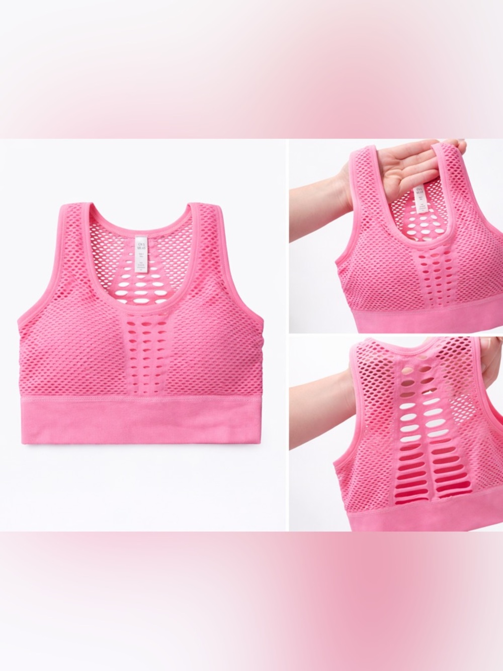 Seamless Sports Bra | Strappy Back / Mesh Style | Workout Activewear | XS/S